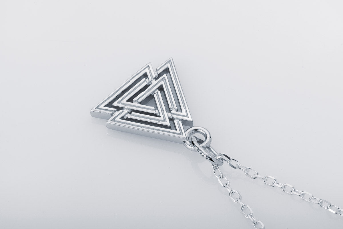 vkngjewelry Pendant Handcrafted Mini Valknut Silver Pendant