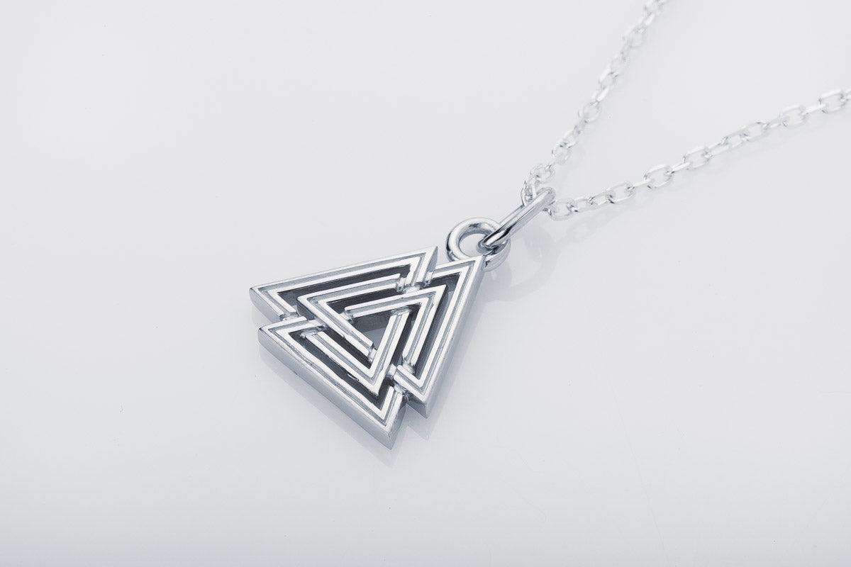 vkngjewelry Pendant Handcrafted Mini Valknut Silver Pendant