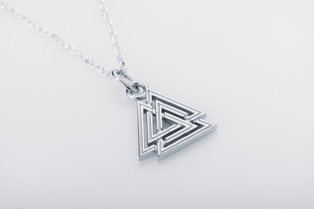 vkngjewelry Pendant Handcrafted Mini Valknut Silver Pendant