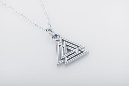 vkngjewelry Pendant Handcrafted Mini Valknut Silver Pendant