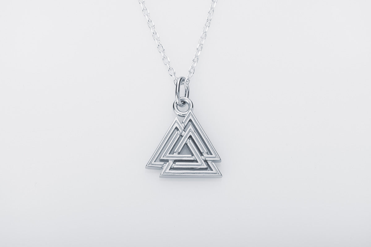 vkngjewelry Pendant Handcrafted Mini Valknut Silver Pendant