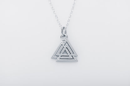 vkngjewelry Pendant Handcrafted Mini Valknut Silver Pendant