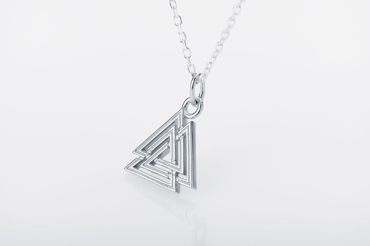 vkngjewelry Pendant Handcrafted Mini Valknut Silver Pendant