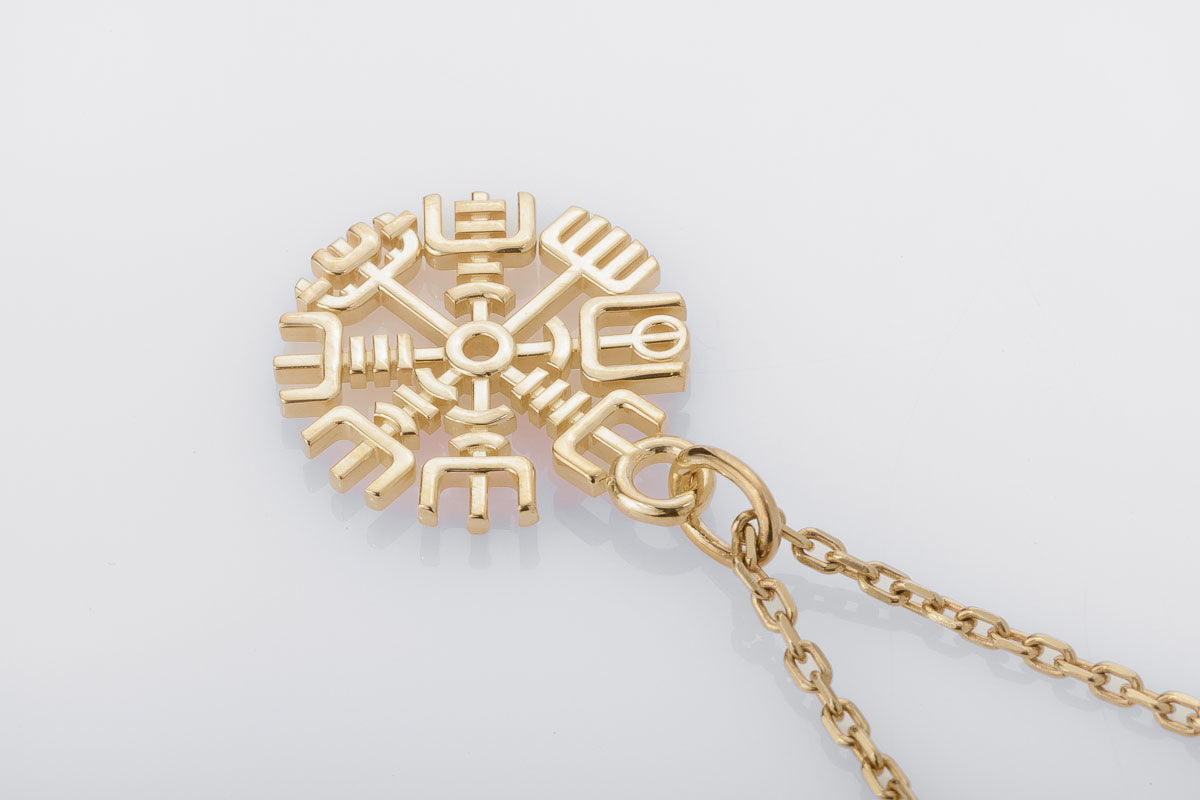 vkngjewelry Pendant Slim Vegvisir Gold Pendant