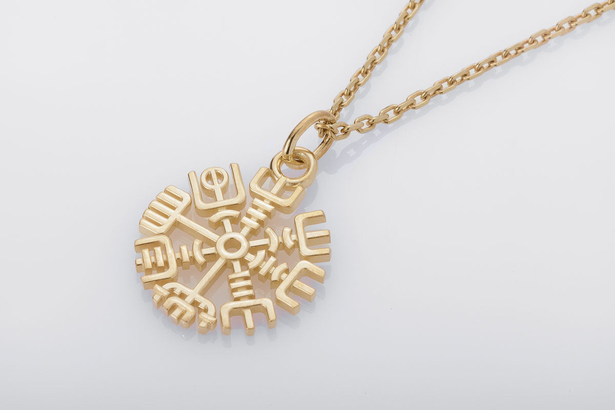 vkngjewelry Pendant Slim Vegvisir Gold Pendant