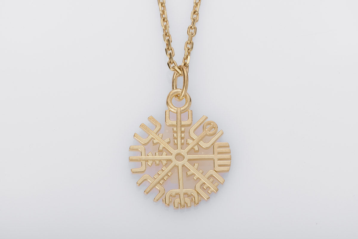 vkngjewelry Pendant Slim Vegvisir Gold Pendant