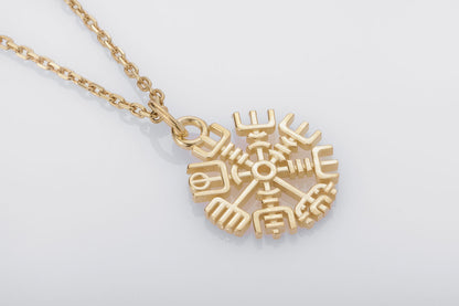 vkngjewelry Pendant Slim Vegvisir Gold Pendant