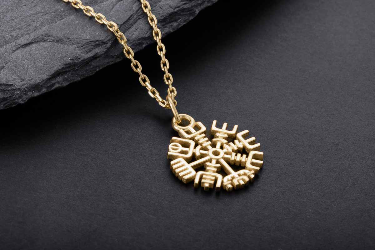 vkngjewelry Pendant Slim Vegvisir Gold Pendant