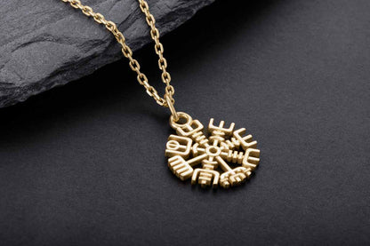 vkngjewelry Pendant Slim Vegvisir Gold Pendant