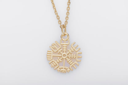 vkngjewelry Pendant Slim Vegvisir Gold Pendant