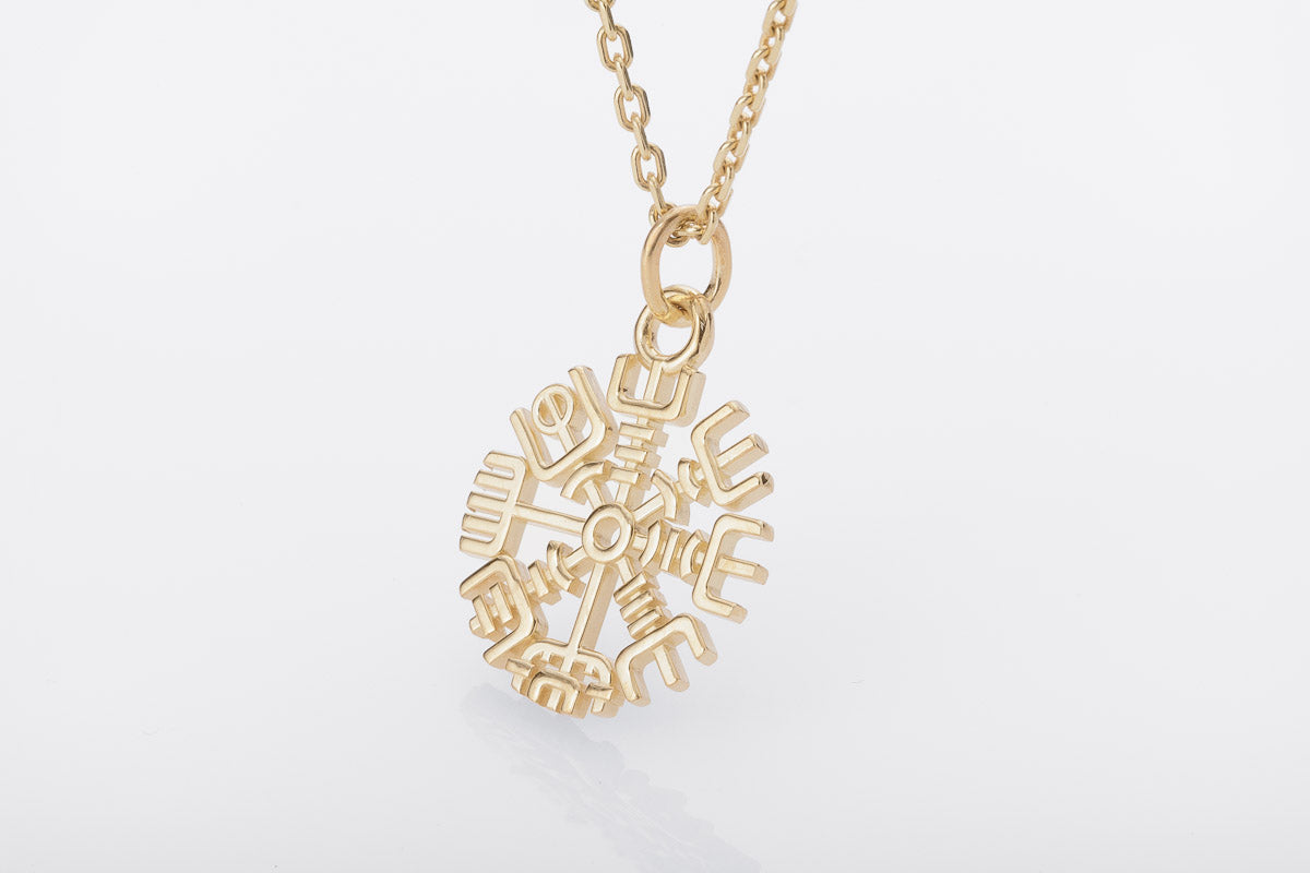 vkngjewelry Pendant Slim Vegvisir Gold Pendant