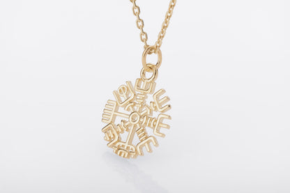 vkngjewelry Pendant Slim Vegvisir Gold Pendant