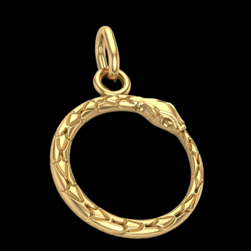 vkngjewelry pendentif Slim World Serpent Jormungandr Gold Pendant