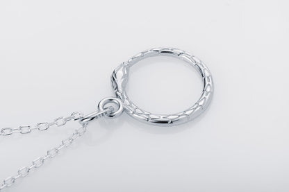 vkngjewelry Pendant Handcrafted Slim World Serpent Jormungandr Silver Pendant