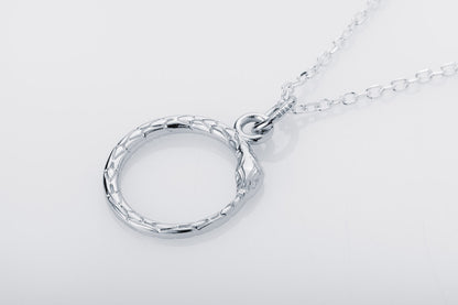 vkngjewelry Pendant Handcrafted Slim World Serpent Jormungandr Silver Pendant