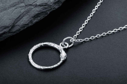 vkngjewelry Pendant Handcrafted Slim World Serpent Jormungandr Silver Pendant