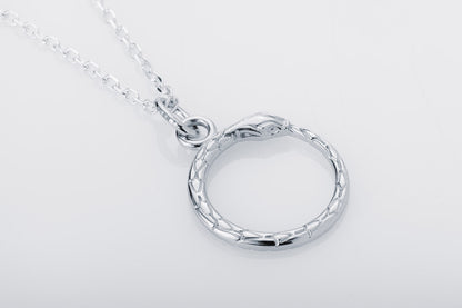 vkngjewelry Pendant Handcrafted Slim World Serpent Jormungandr Silver Pendant