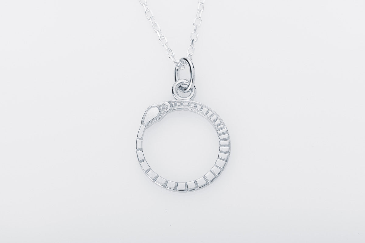 vkngjewelry Pendant Handcrafted Slim World Serpent Jormungandr Silver Pendant