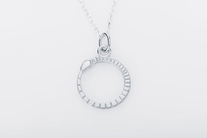 vkngjewelry Pendant Handcrafted Slim World Serpent Jormungandr Silver Pendant