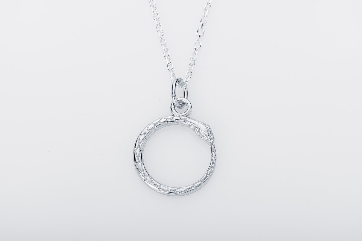 vkngjewelry Pendant Handcrafted Slim World Serpent Jormungandr Silver Pendant