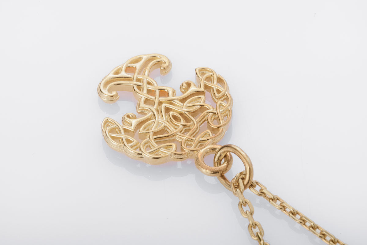 vkngjewelry Pendant Handcrafted Slim Yggdrasil Gold Pendant