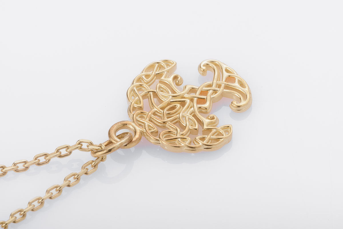 vkngjewelry Pendant Handcrafted Slim Yggdrasil Gold Pendant