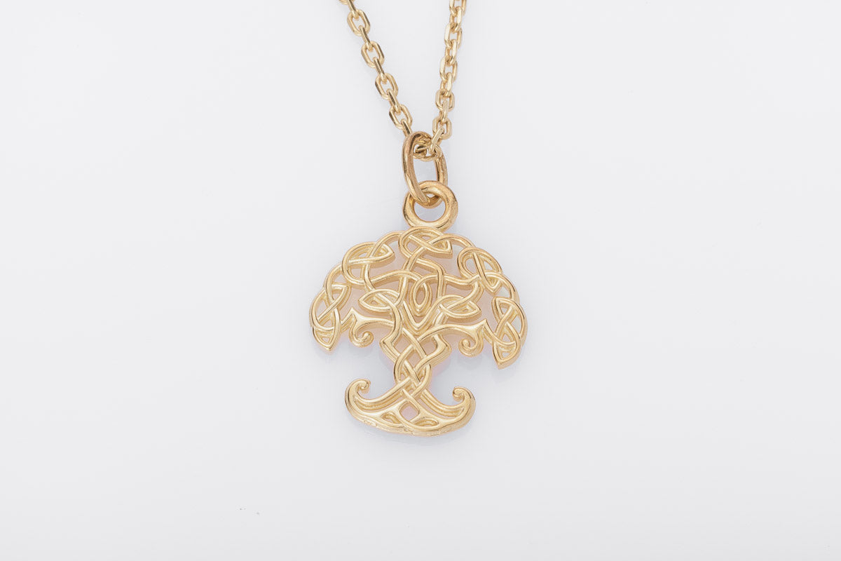 vkngjewelry Pendant Handcrafted Slim Yggdrasil Gold Pendant