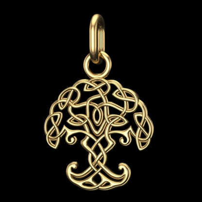 vkngjewelry pendentif Slim Yggdrasil Gold Pendant