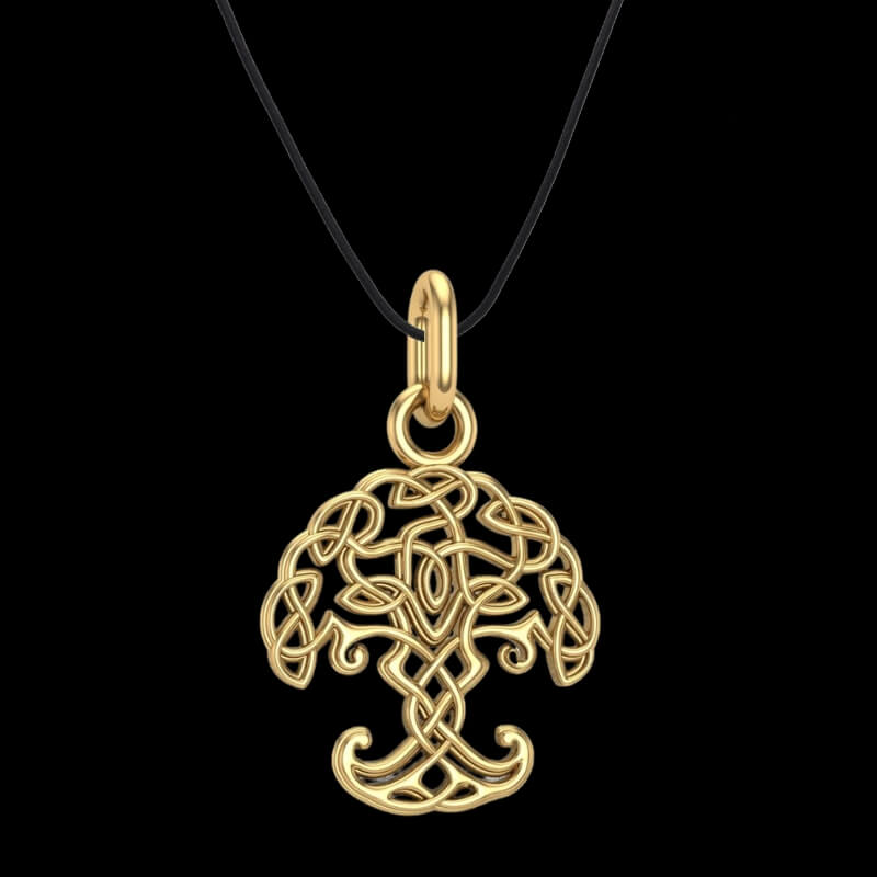 vkngjewelry pendentif Slim Yggdrasil Gold Pendant