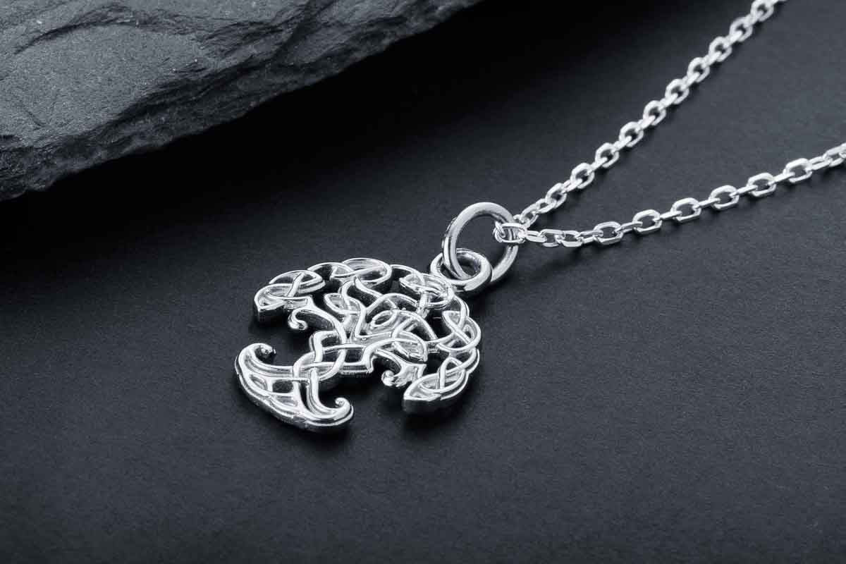 vkngjewelry Pendant Handcrafted Mini Yggdrasil Silver Pendant