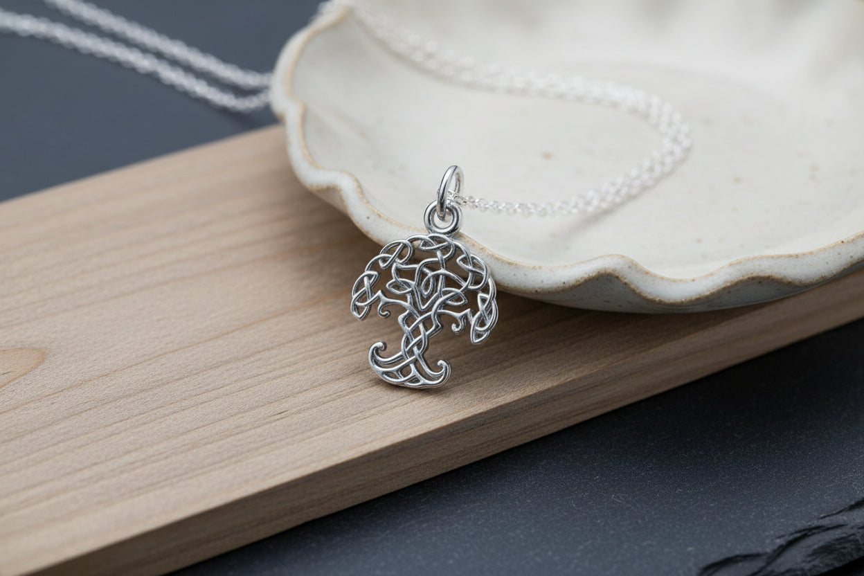 vkngjewelry Pendant Handcrafted Mini Yggdrasil Silver Pendant