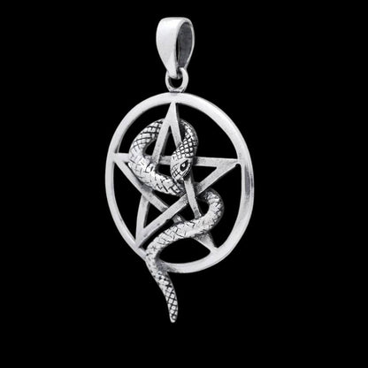 vkngjewelry Pendant Snake Pentagram Wiccan Pagan 925 Sterling silver Pendant