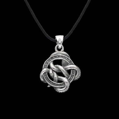 vkngjewelry Pendant Snake Runes and Red Cubic Zirconia Sterling Silver Pendant