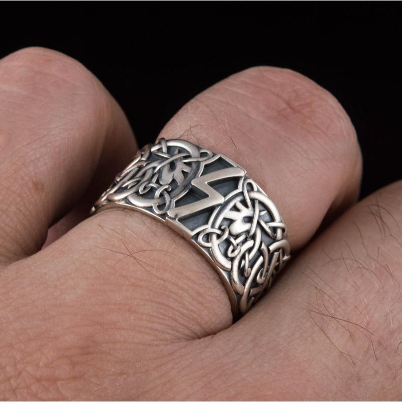 vkngjewelry Bagues Sowelu Rune Scandinavian Ornament Sterling Silver Ring