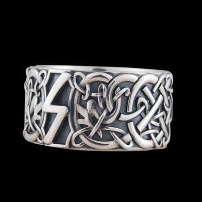 vkngjewelry Bagues Handcrafted Howelu Rune Scandinavian Ornament Sterling Silver Ring