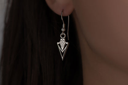 vkngjewelry Earrings Spearhead Dangle Earrings, Warrior Spirit Silver Jewelry