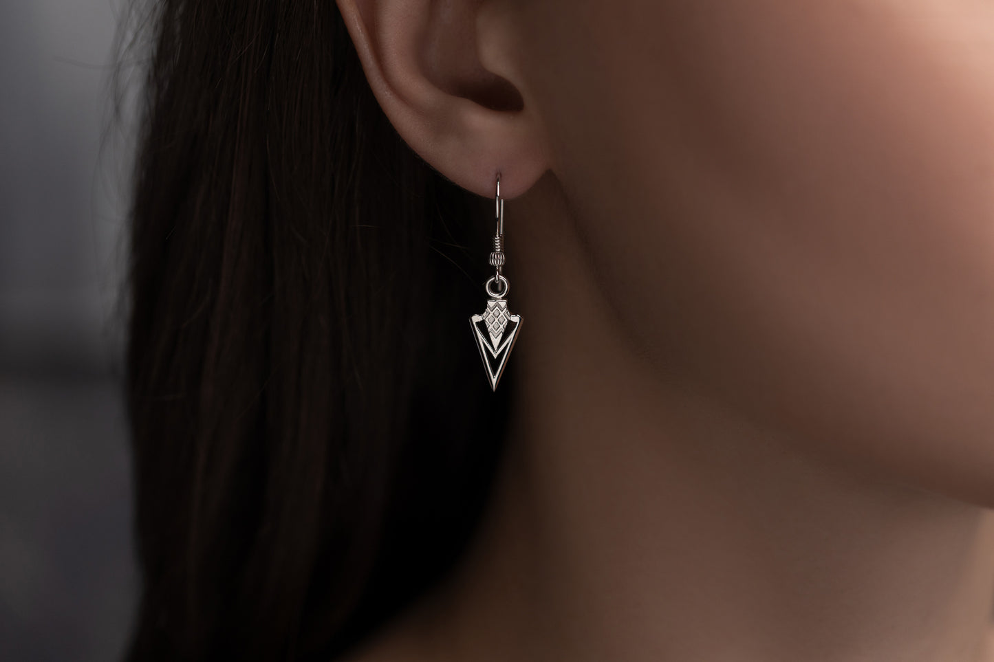 vkngjewelry Earrings Spearhead Dangle Earrings, Warrior Spirit Silver Jewelry