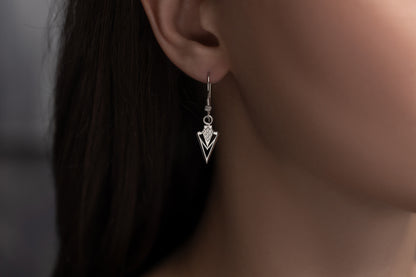 vkngjewelry Earrings Spearhead Dangle Earrings, Warrior Spirit Silver Jewelry