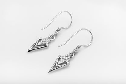 vkngjewelry Earrings Spearhead Dangle Earrings, Warrior Spirit Silver Jewelry