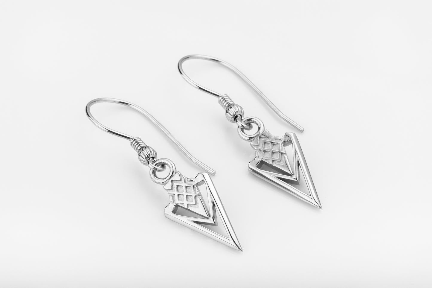 vkngjewelry Earrings Spearhead Dangle Earrings, Warrior Spirit Silver Jewelry