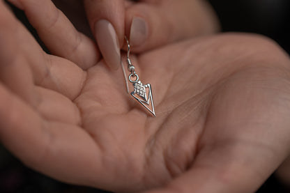 vkngjewelry Earrings Spearhead Dangle Earrings, Warrior Spirit Silver Jewelry