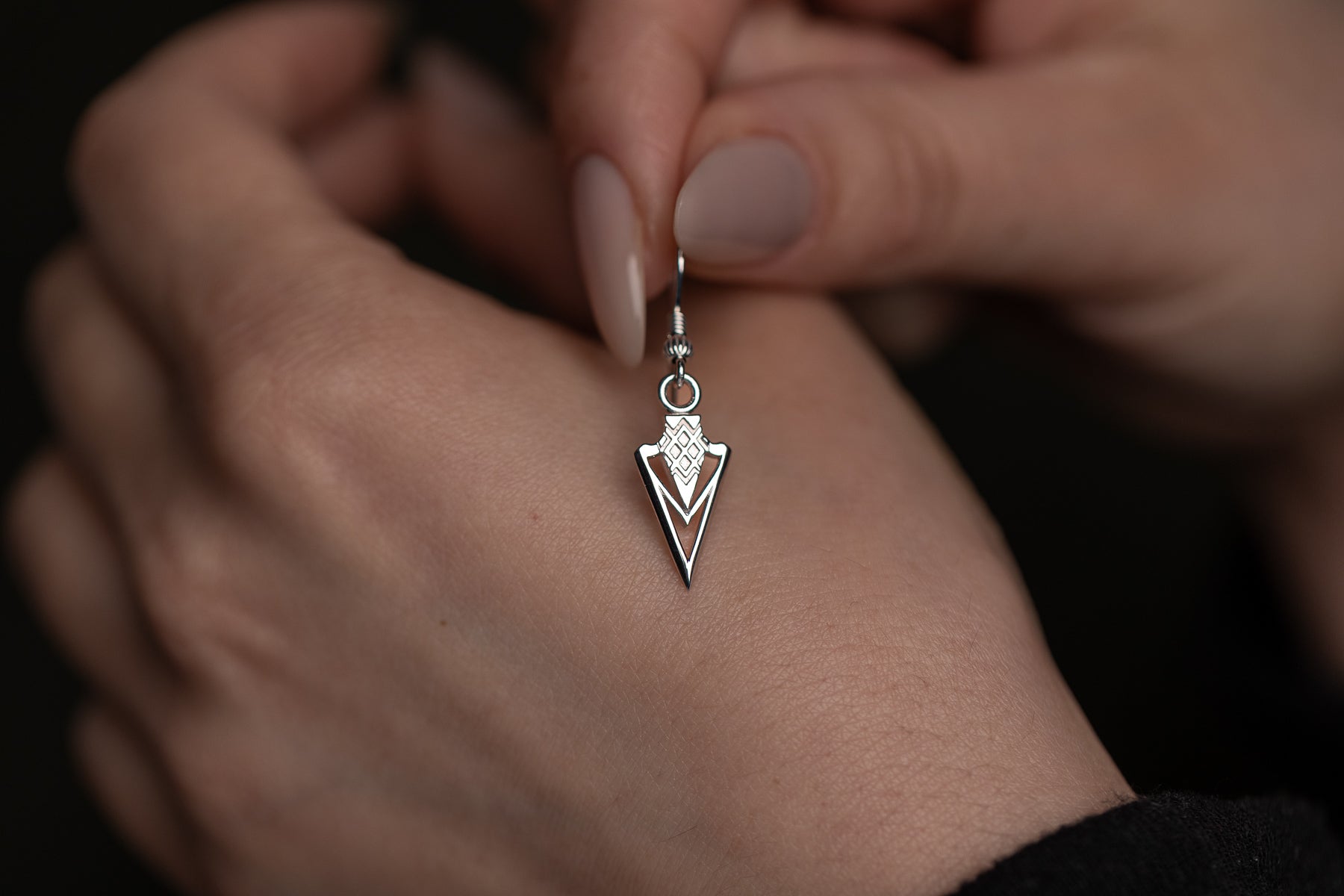 vkngjewelry Earrings Spearhead Dangle Earrings, Warrior Spirit Silver Jewelry