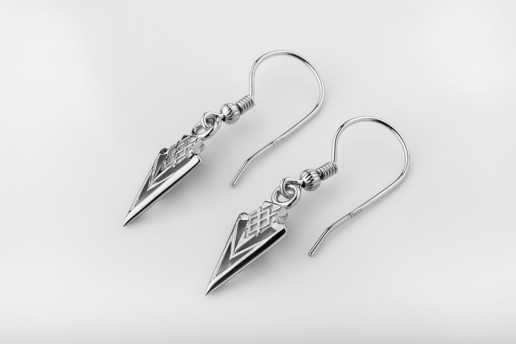 vkngjewelry Earrings Spearhead Dangle Earrings, Warrior Spirit Silver Jewelry