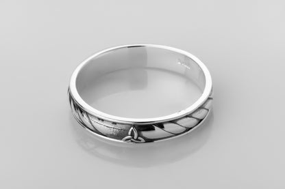 vkngjewelry Rings Sterling Silver Celtic Knot Ring, Classic Wedding Band