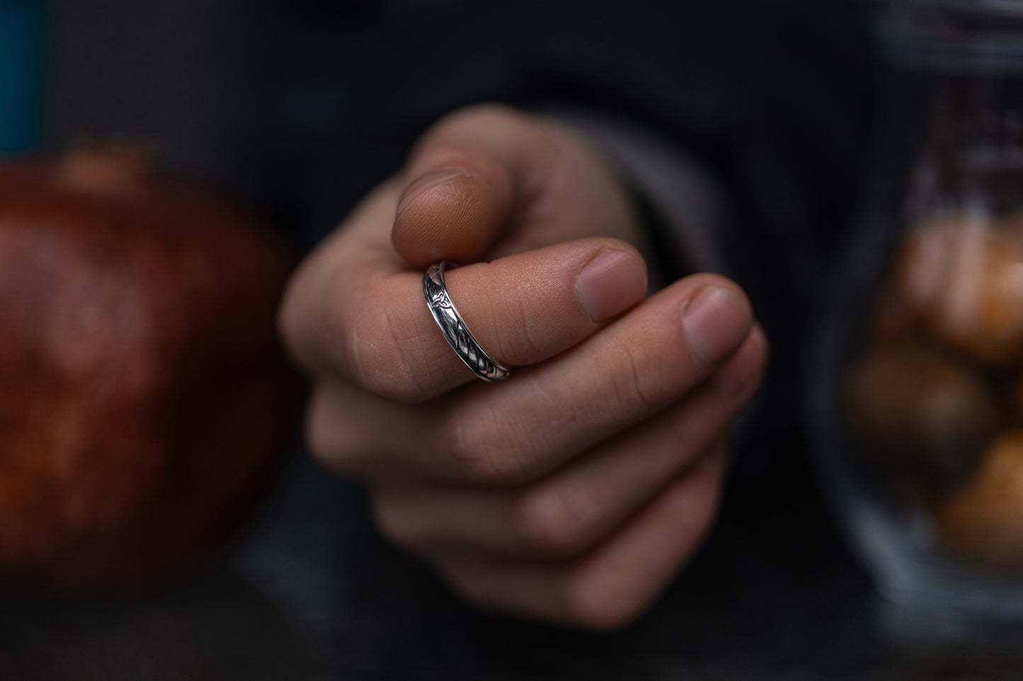vkngjewelry Rings Sterling Silver Celtic Knot Ring, Classic Wedding Band