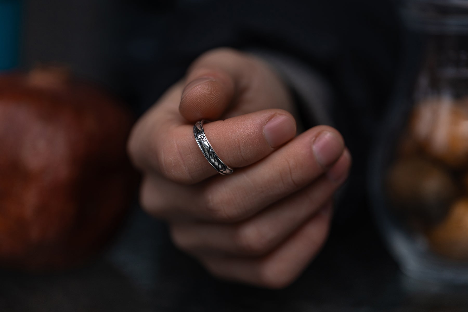 vkngjewelry Rings Sterling Silver Celtic Knot Ring, Classic Wedding Band