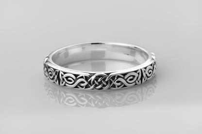 vkngjewelry Rings Sterling Silver Celtic Pattern Wedding Ring