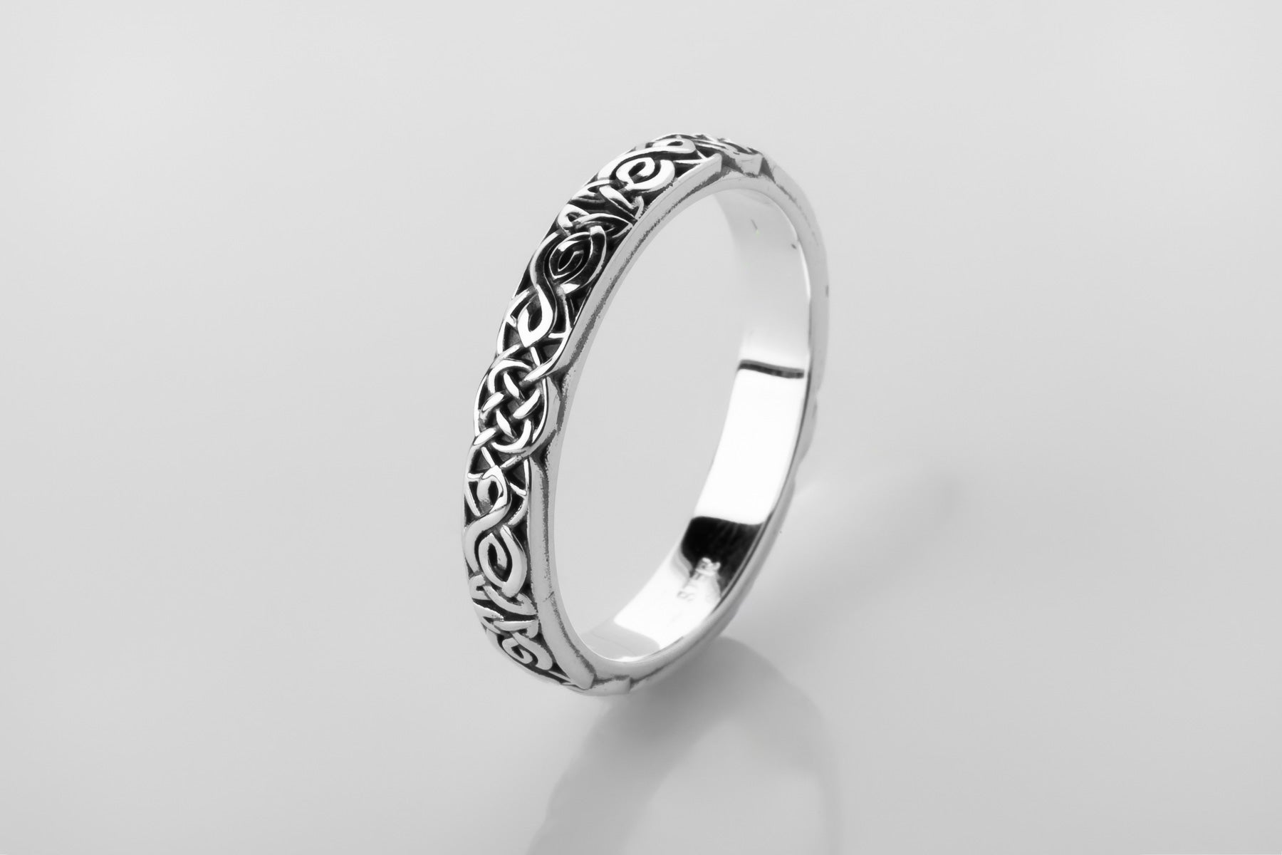 vkngjewelry Rings Sterling Silver Celtic Pattern Wedding Ring
