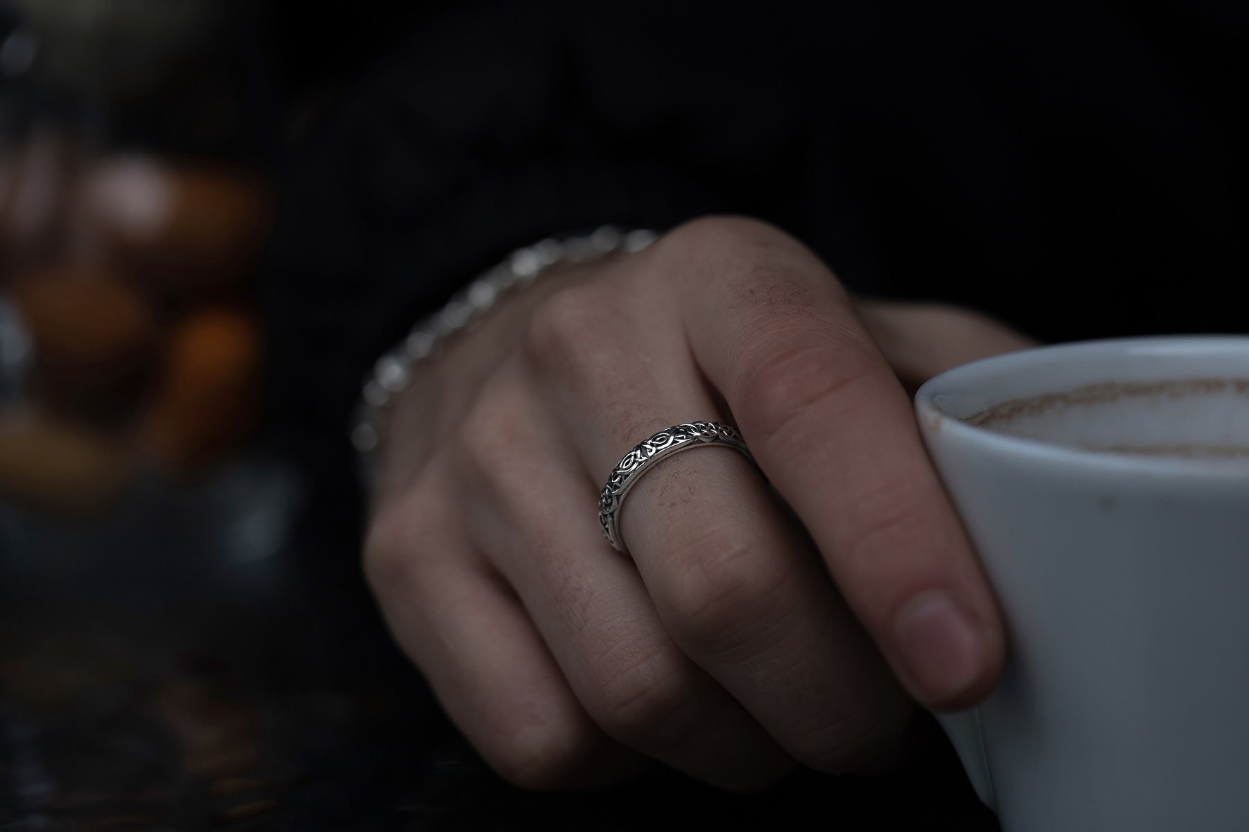 vkngjewelry Rings Sterling Silver Celtic Pattern Wedding Ring