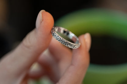 vkngjewelry Rings Sterling Silver Celtic Pattern Wedding Ring